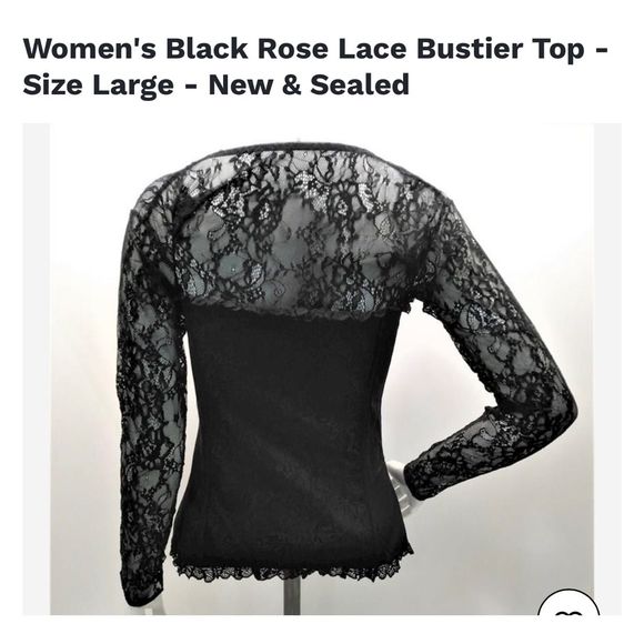 - NWT Sexy lg Blk Bustier Blouse - Picture 4 of 6